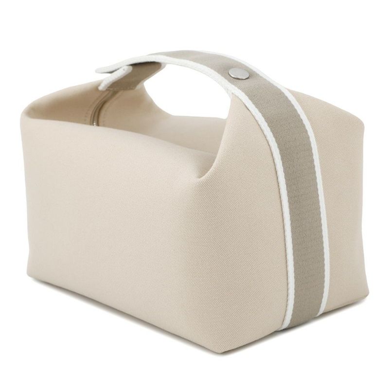 エルメス ポーチ ブリッド・ア・ブラックGM ベージュ/シルバー金具 キャンバス HERMES バッグ 小物入れ