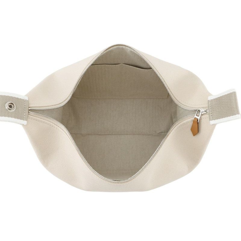 エルメス ポーチ ブリッド・ア・ブラックGM ベージュ/シルバー金具 キャンバス HERMES バッグ 小物入れ