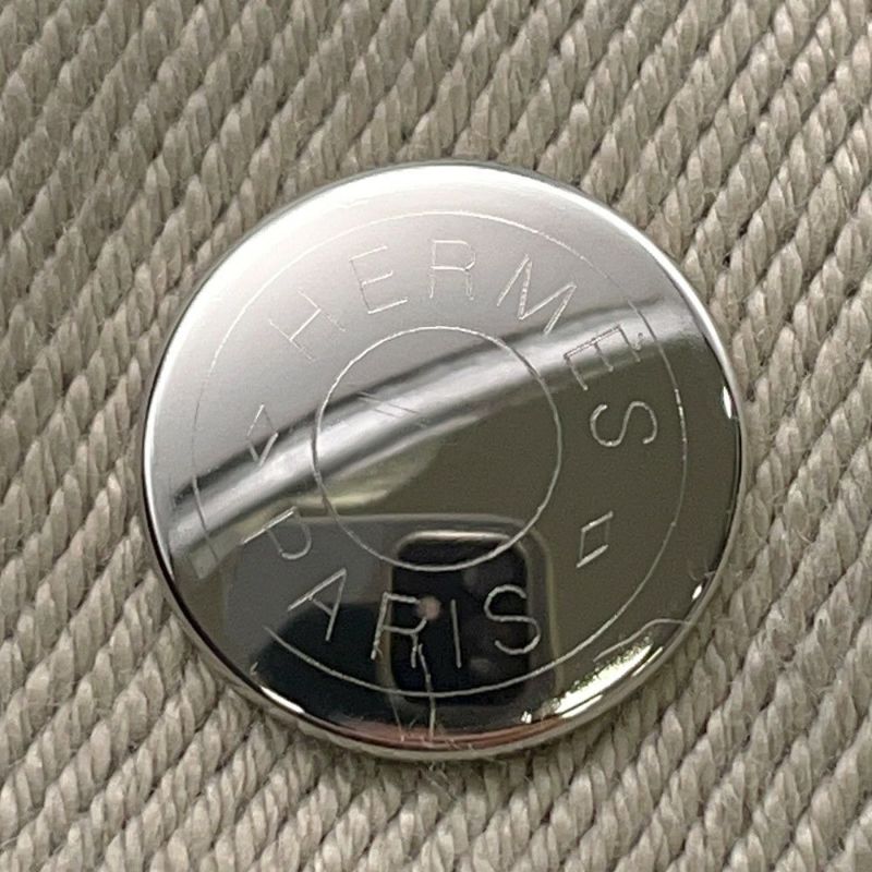 エルメス ポーチ ブリッド・ア・ブラックGM ベージュ/シルバー金具 キャンバス HERMES バッグ 小物入れ