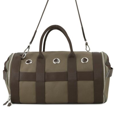 エルメス　犬用キャリーバッグ　カーキ エルメス ドッグキャリーバッグ カーキ/フー/シルバー金具