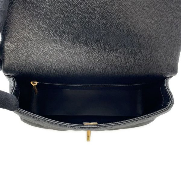 シャネル チェーンショルダーバッグ ココマーク マトラッセ ハート型ココボール キャビアスキン AS3921 CHANEL 黒