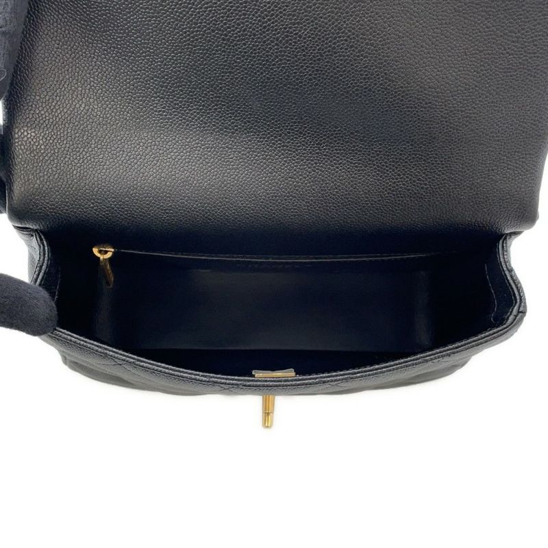 シャネル チェーンショルダーバッグ ココマーク マトラッセ ハート型ココボール キャビアスキン AS3921 CHANEL 黒