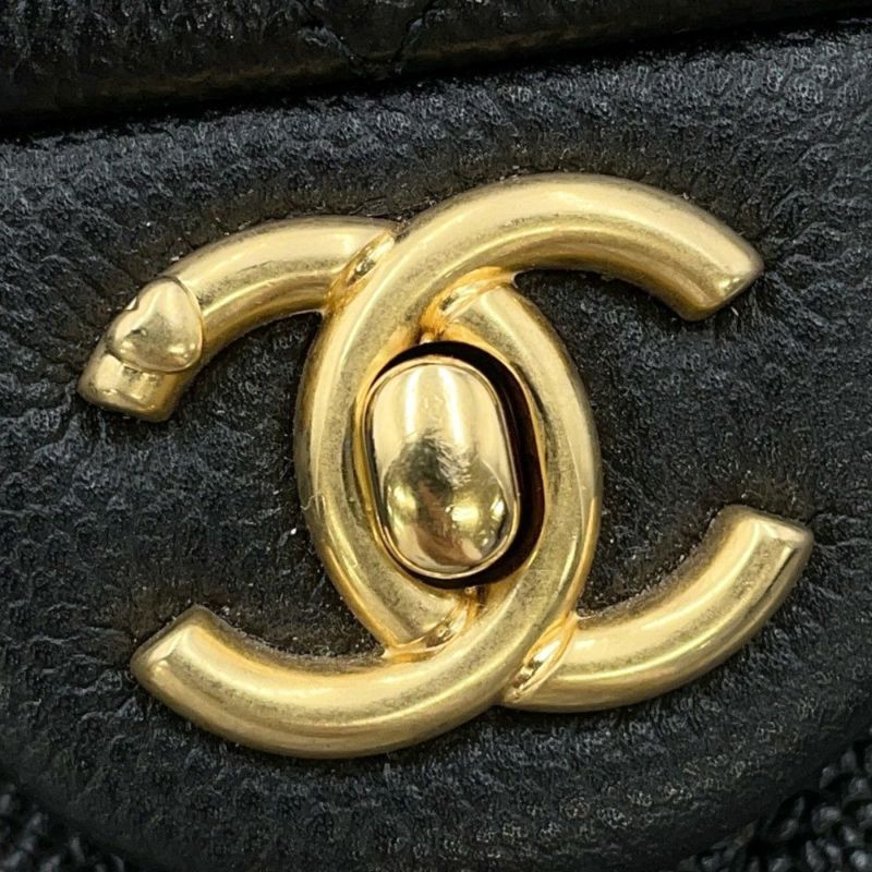 シャネル チェーンショルダーバッグ ココマーク マトラッセ ハート型ココボール キャビアスキン AS3921 CHANEL 黒