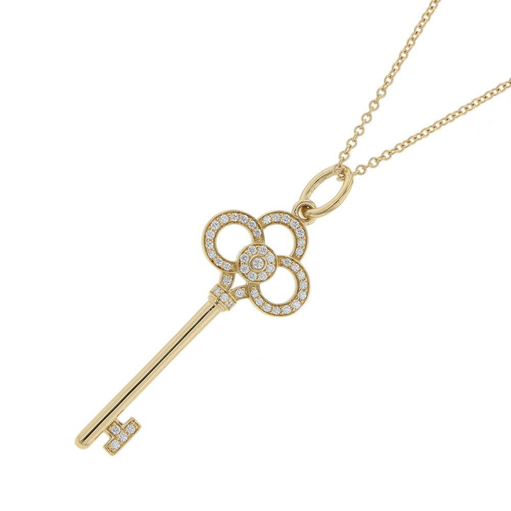 ティファニー ネックレス クラウン キー ネックレス ダイヤモンド K18YGイエローゴールド Tiffany&Co. ペンダント