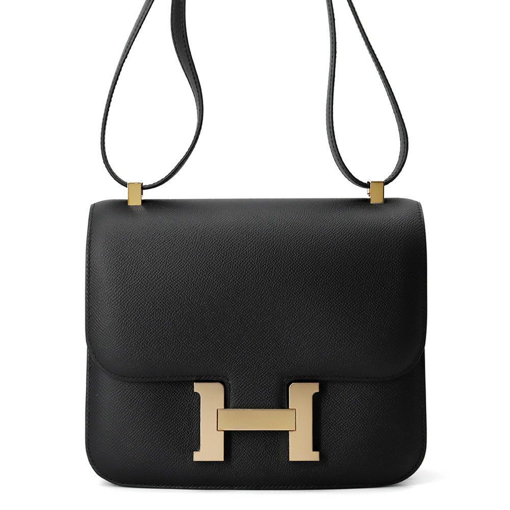 エルメス ショルダーバッグ コンスタンス24 ブラック/ピンクゴールド金具 エプソン Y刻印 HERMES Constance 黒