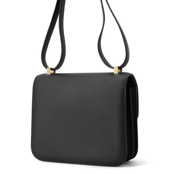エルメス ショルダーバッグ コンスタンス24 ブラック/ピンクゴールド金具 エプソン Y刻印 HERMES Constance 黒
