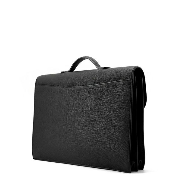 エルメス ビジネスバッグ サックアデペッシュ38 ブラック/シルバー金具 トゴ Y刻印 メンズ 黒