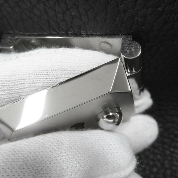 エルメス ビジネスバッグ サックアデペッシュ38 ブラック/シルバー金具 トゴ Y刻印 メンズ 黒