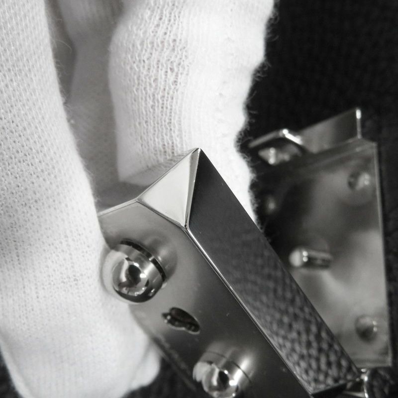 エルメス ビジネスバッグ サックアデペッシュ38 ブラック/シルバー金具 トゴ Y刻印 メンズ 黒