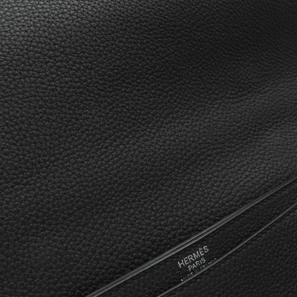 エルメス ビジネスバッグ サックアデペッシュ38 ブラック/シルバー金具 トゴ Y刻印 メンズ 黒