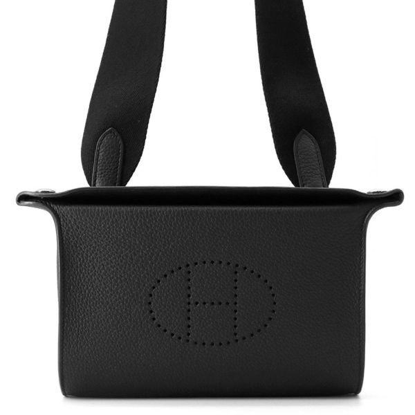 エルメス ショルダーバッグ ヴィドポッシュ ブラック/シルバー金具 トゴ B刻印 HERMES 黒