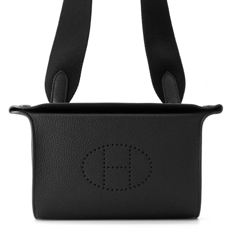 エルメス ショルダーバッグ ヴィドポッシュ ブラック/シルバー金具 トゴ B刻印 HERMES 黒