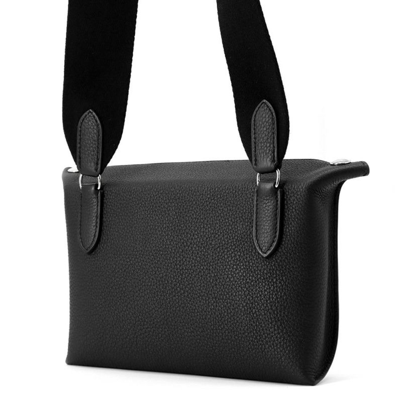 エルメス ショルダーバッグ ヴィドポッシュ ブラック/シルバー金具 トゴ B刻印 HERMES 黒