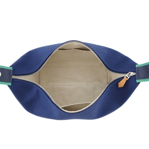 エルメス ポーチ ブリッド・ア・ブラックGM ネイビー/シルバー金具 キャンバス HERMES バッグ 小物入れ