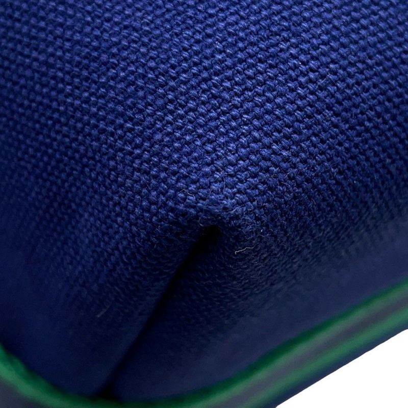 エルメス ポーチ ブリッド・ア・ブラックGM ネイビー/シルバー金具 キャンバス HERMES バッグ 小物入れ