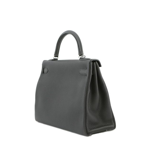 エルメス ハンドバッグ ケリー32 内縫い ブラック/シルバー金具 トゴ U刻印 2wayショルダー 黒