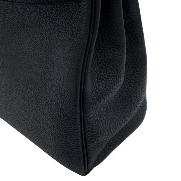 エルメス ハンドバッグ ケリー32 内縫い ブラック/シルバー金具 トゴ U刻印 2wayショルダー 黒