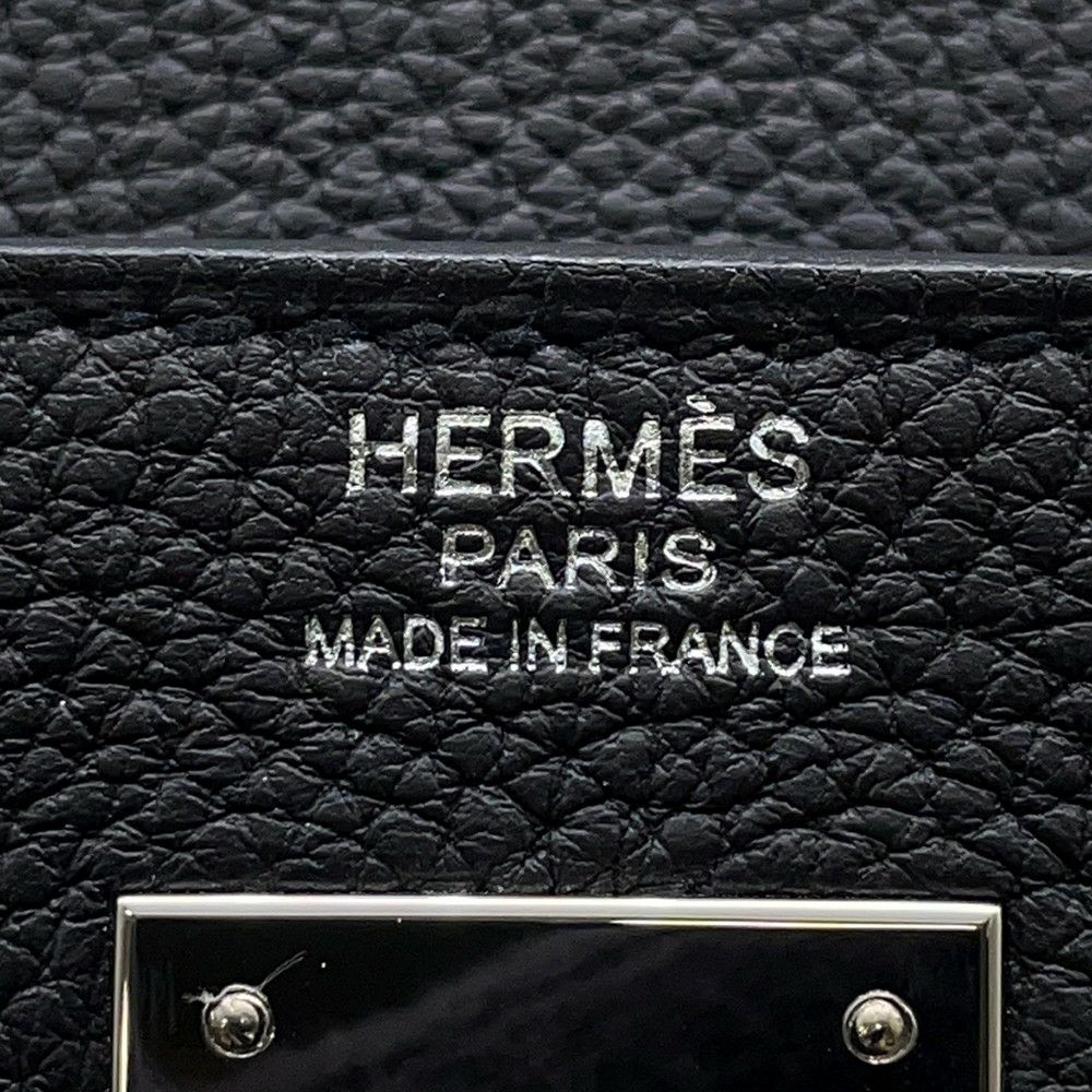 エルメス ハンドバッグ ケリー32 内縫い ブラック/シルバー金具 トゴ U刻印 2wayショルダー 黒