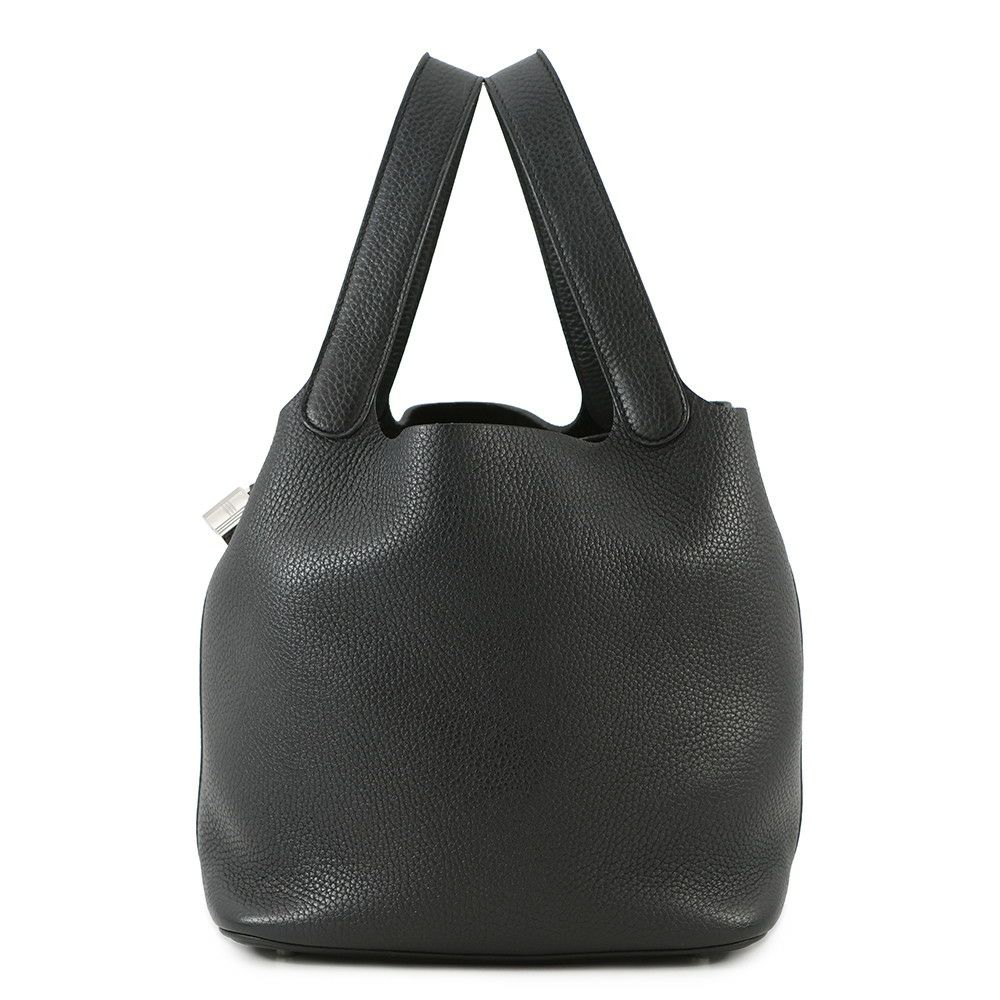 エルメス ハンドバッグ ピコタンロックMM ブラック/シルバー金具 トリヨンクレマンス Y刻印 黒