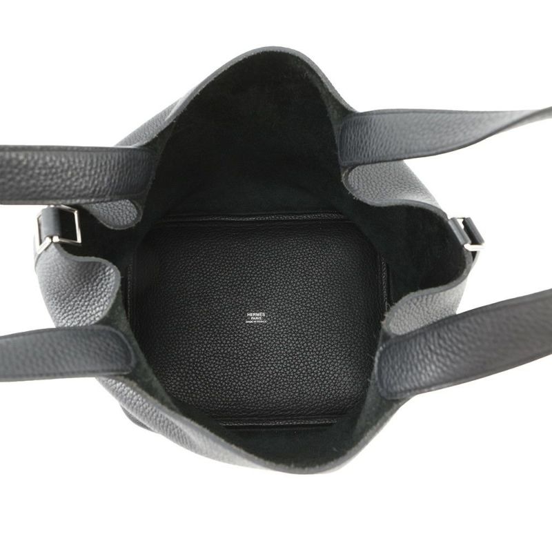 エルメス ハンドバッグ ピコタンロックMM ブラック/シルバー金具 トリヨンクレマンス Y刻印 黒