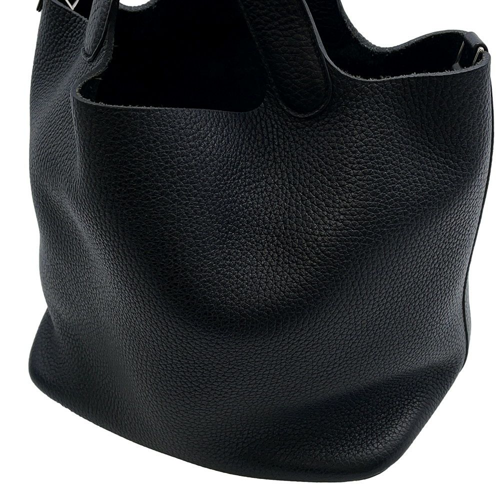 エルメス ハンドバッグ ピコタンロックMM ブラック/シルバー金具 トリヨンクレマンス Y刻印 黒