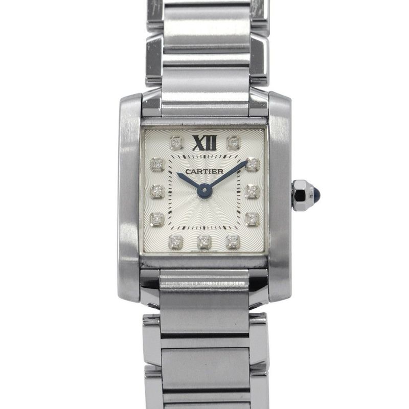 カルティエ タンクフランセーズ SM WE110006 Cartier 腕時計 白文字盤 11PD クォーツ