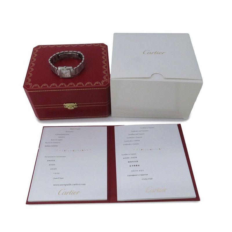 カルティエ タンクフランセーズ SM WE110006 Cartier 腕時計 白文字盤 11PD クォーツ