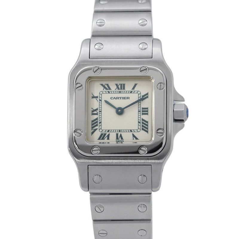 カルティエ サントスガルベ SM W20017D6 Cartier 腕時計 白文字盤 クォーツ