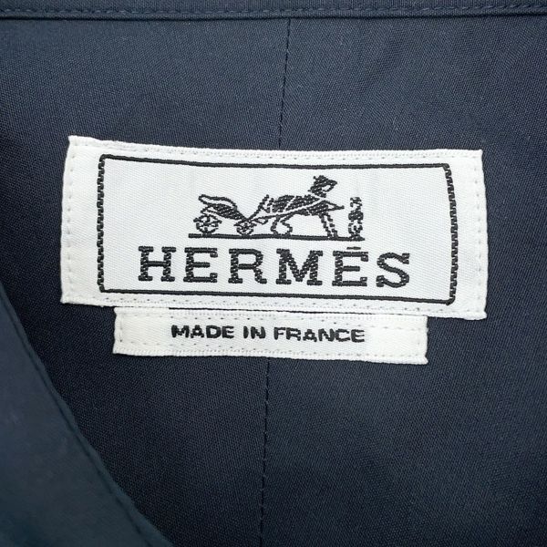 エルメス ボクシーシャツ 長袖 ジョッキー コットン メンズサイズ39 HERMES 服 アパレル 黒