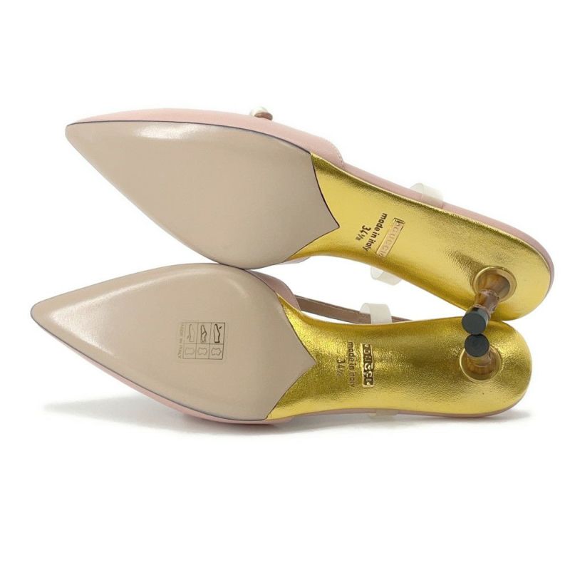 グッチ ミュール バンブーヒール ハート フェイクパール レディースサイズ 34 1/2 GUCCI パンプス