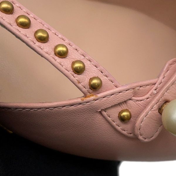 グッチ ミュール バンブーヒール ハート フェイクパール レディースサイズ 34 1/2 GUCCI パンプス