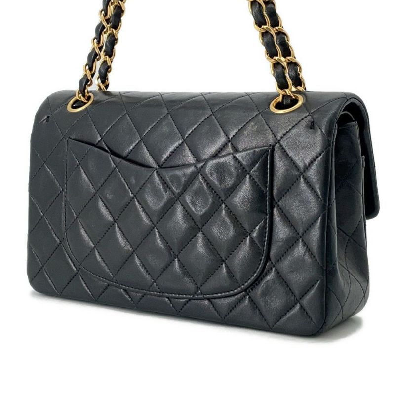 シャネル チェーンショルダーバッグ マトラッセ23 ココマーク ダブルチェーン ラムスキン A01113 CHANEL 黒