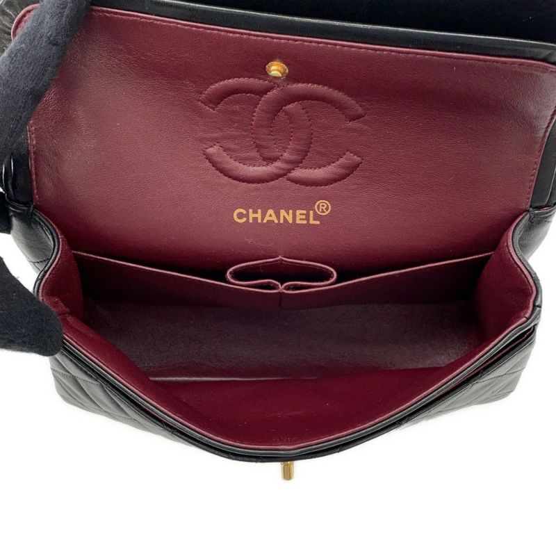 シャネル チェーンショルダーバッグ マトラッセ23 ココマーク ダブルチェーン ラムスキン A01113 CHANEL 黒