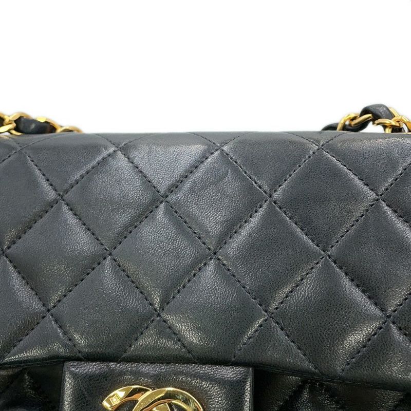 シャネル チェーンショルダーバッグ マトラッセ23 ココマーク ダブルチェーン ラムスキン A01113 CHANEL 黒