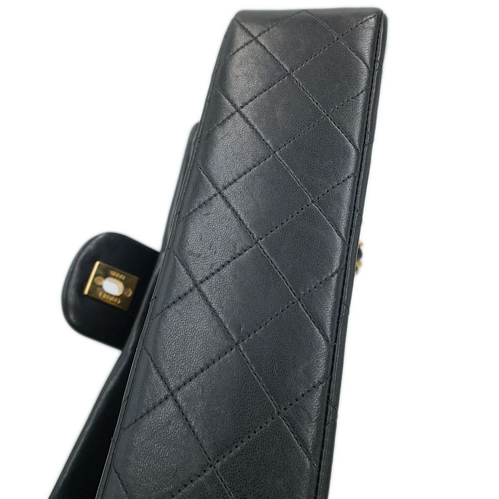 シャネル チェーンショルダーバッグ マトラッセ23 ココマーク ダブルチェーン ラムスキン A01113 CHANEL 黒