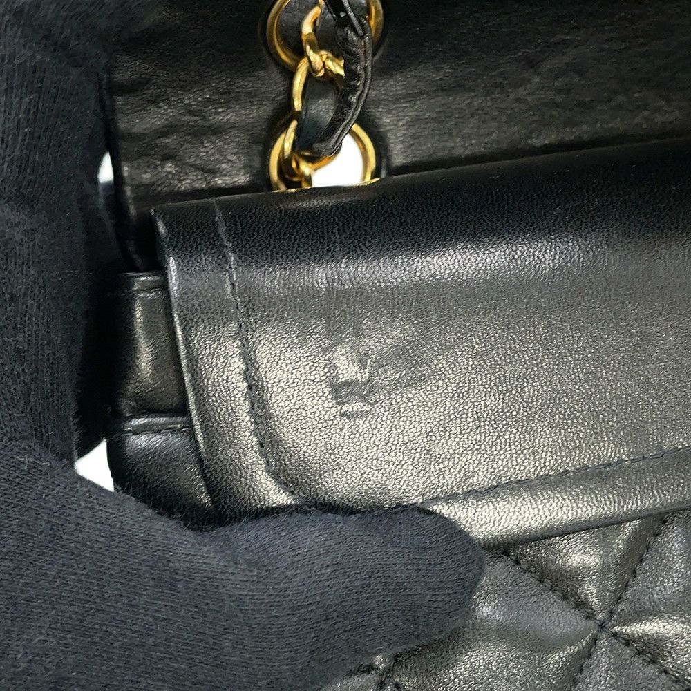 シャネル チェーンショルダーバッグ マトラッセ23 ココマーク ダブルチェーン ラムスキン A01113 CHANEL 黒