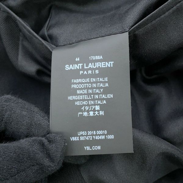 サンローランパリ ジャケット 2Bテーラード メンズサイズ44 507472 SAINT LAURENT PARIS 黒