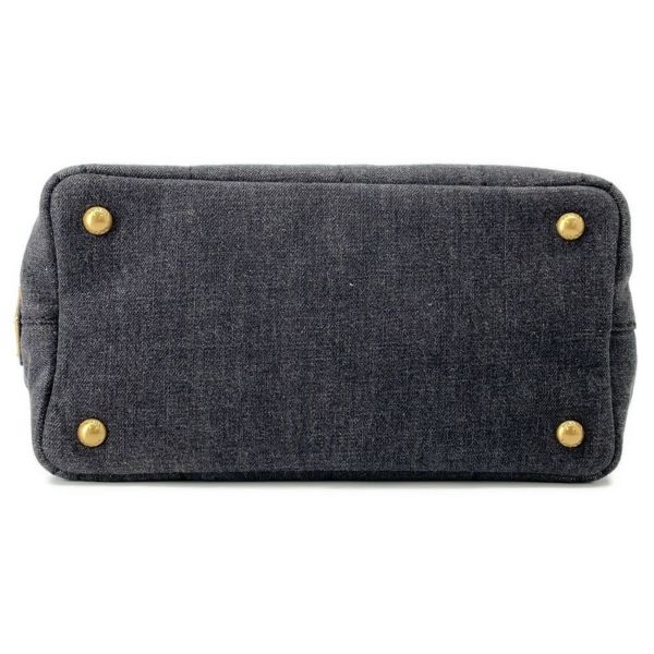 プラダ トートバッグ カナパ CANAPA デニム 1BG439 PRADA 2wayショルダーバッグ 黒