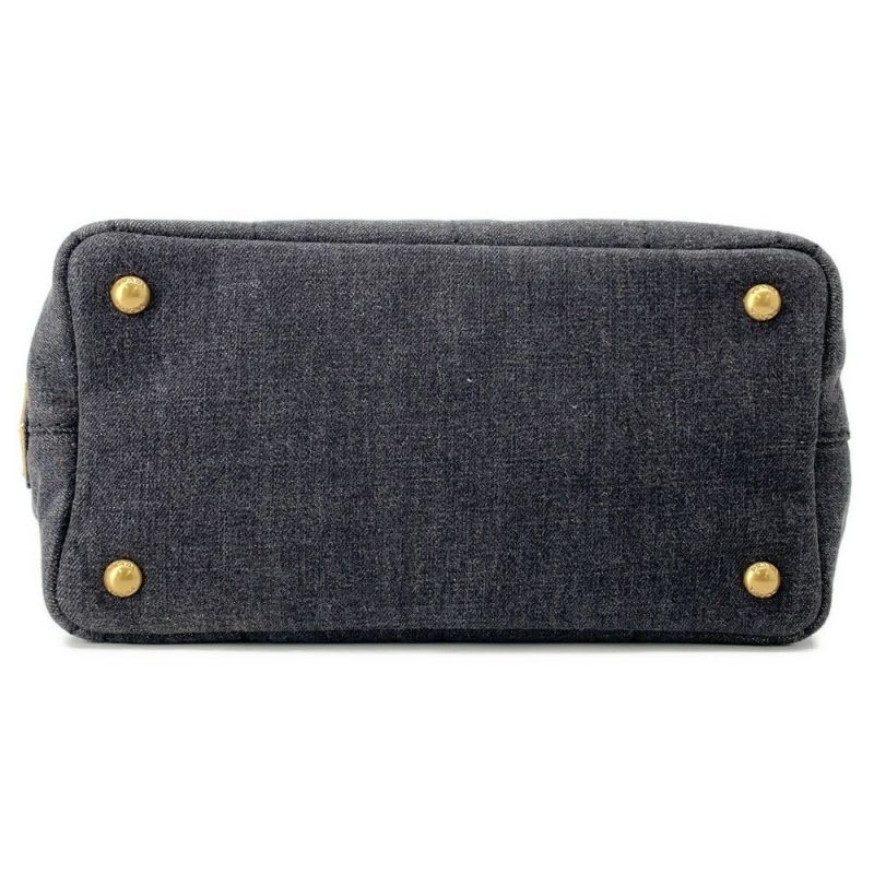 プラダ トートバッグ カナパ CANAPA デニム 1BG439 PRADA 2wayショルダーバッグ 黒