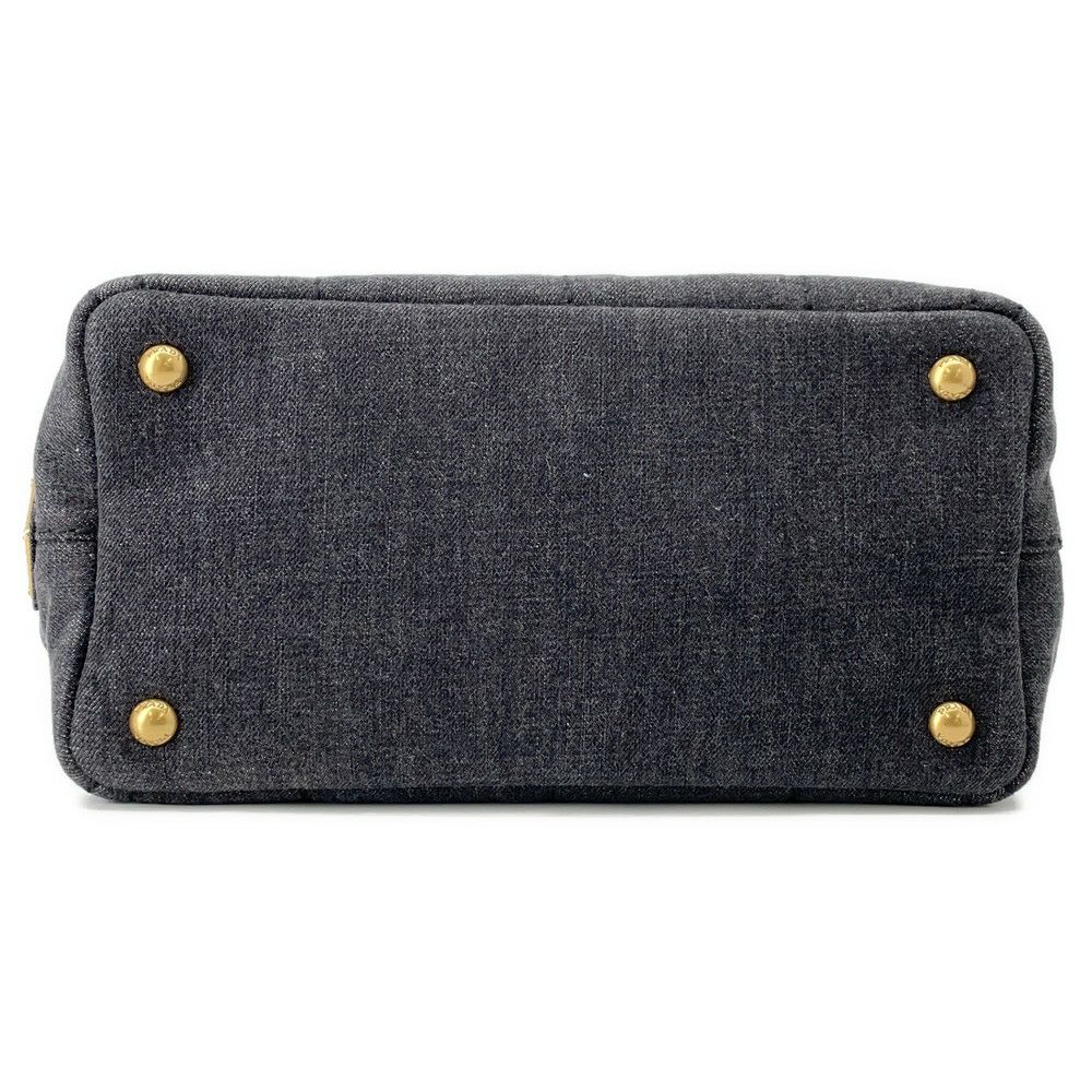 プラダ トートバッグ カナパ CANAPA デニム 1BG439 PRADA 2wayショルダーバッグ 黒