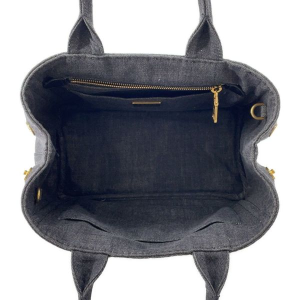 プラダ トートバッグ カナパ CANAPA デニム 1BG439 PRADA 2wayショルダーバッグ 黒