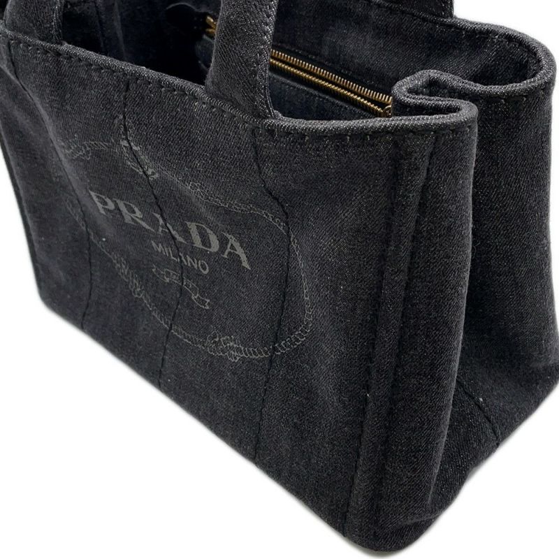 プラダ トートバッグ カナパ CANAPA デニム 1BG439 PRADA 2wayショルダーバッグ 黒