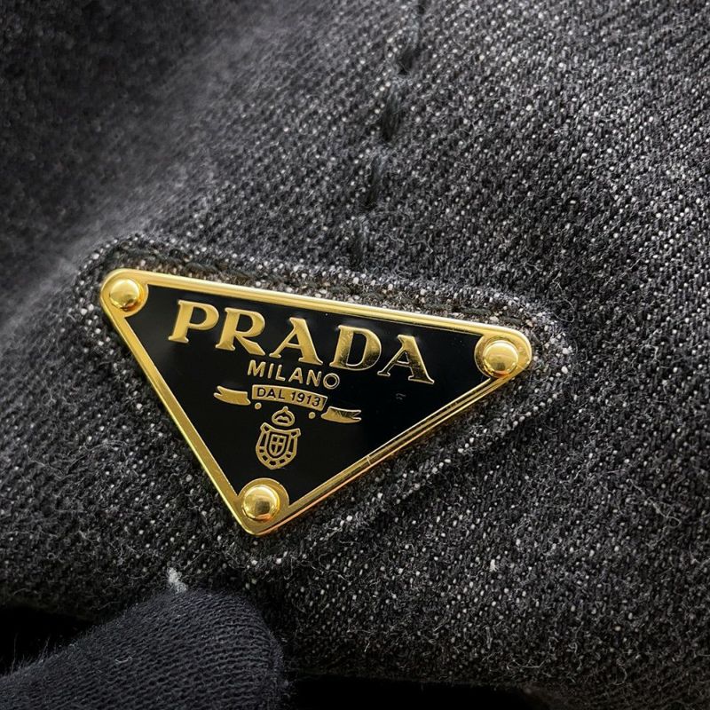プラダ トートバッグ カナパ CANAPA デニム 1BG439 PRADA 2wayショルダーバッグ 黒