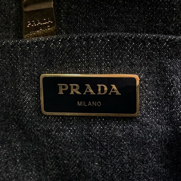 プラダ トートバッグ カナパ CANAPA デニム 1BG439 PRADA 2wayショルダーバッグ 黒