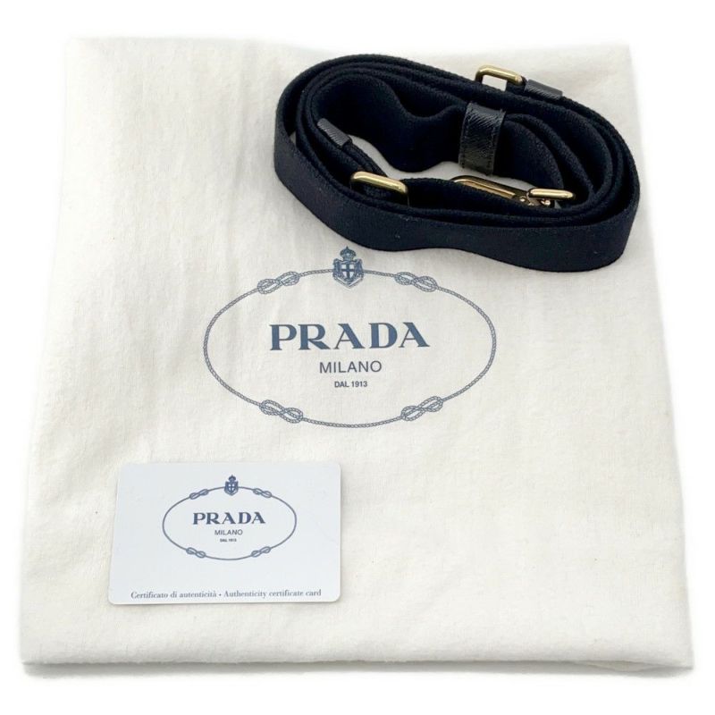 プラダ トートバッグ カナパ CANAPA デニム 1BG439 PRADA 2wayショルダーバッグ 黒