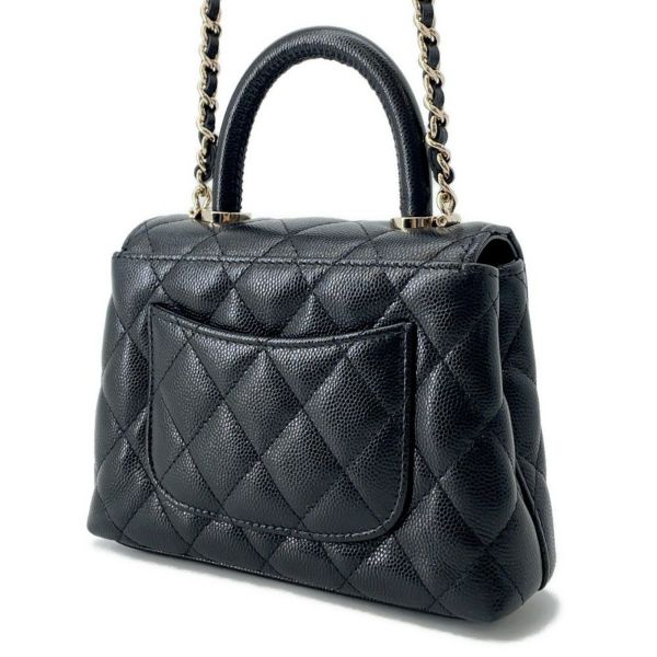 シャネル ハンドバッグ マトラッセ ココハンドル ミニミニ キャビアスキン AP4244 2wayチェーンショルダーバッグ 黒