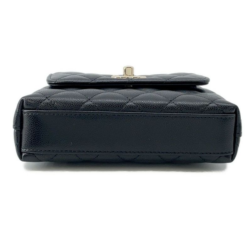 シャネル ハンドバッグ マトラッセ ココハンドル ミニミニ キャビアスキン AP4244 2wayチェーンショルダーバッグ 黒