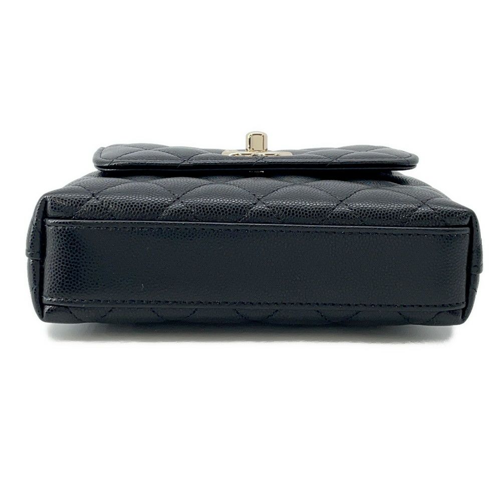 シャネル ハンドバッグ マトラッセ ココハンドル ミニミニ キャビアスキン AP4244 2wayチェーンショルダーバッグ 黒