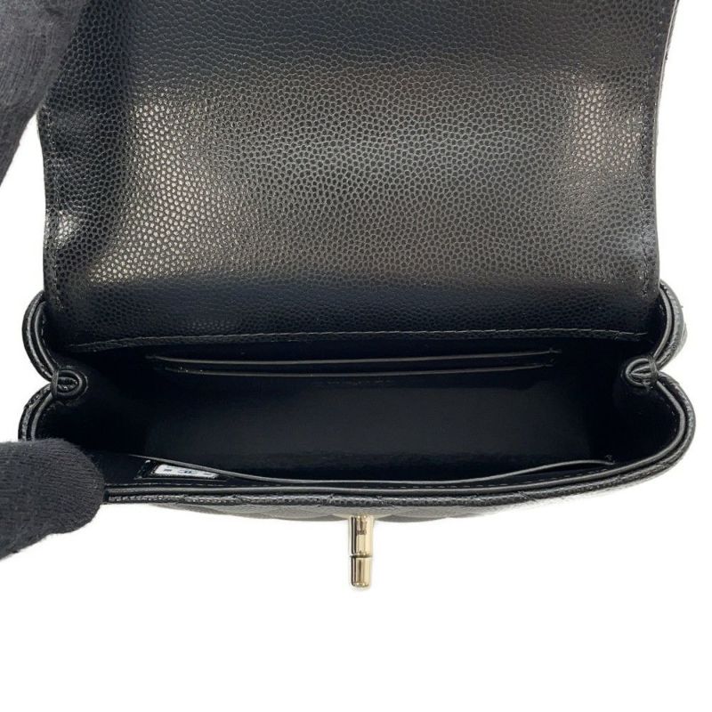 シャネル ハンドバッグ マトラッセ ココハンドル ミニミニ キャビアスキン AP4244 2wayチェーンショルダーバッグ 黒