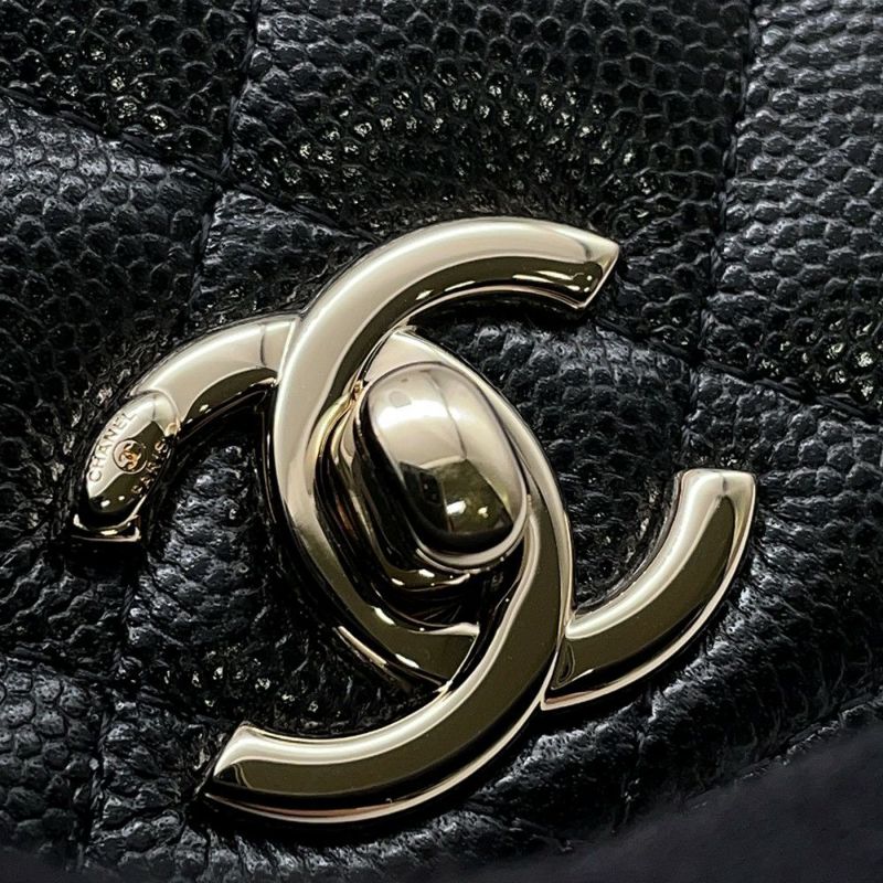 シャネル ハンドバッグ マトラッセ ココハンドル ミニミニ キャビアスキン AP4244 2wayチェーンショルダーバッグ 黒